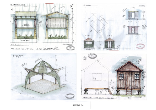 a selection of garden buildings designed by mark lutyens