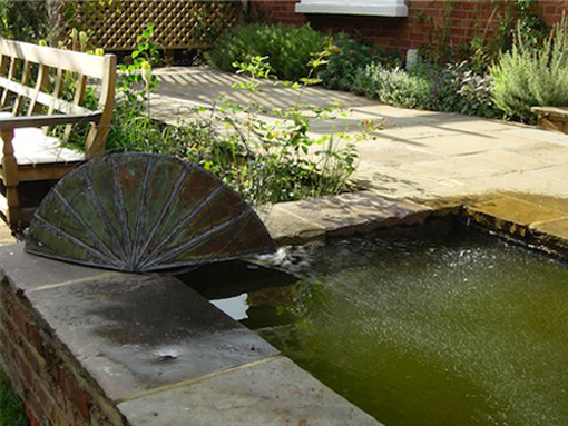 york stone metal water feature