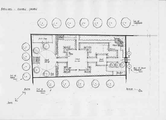 Breccles Hall kitchen garden plan
